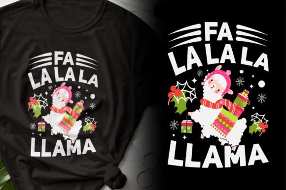 Fa La La La Llama Christmas T-shirt Desi