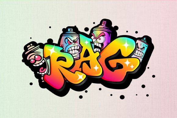 Rag: Graffiti Lettering Embroidery Design