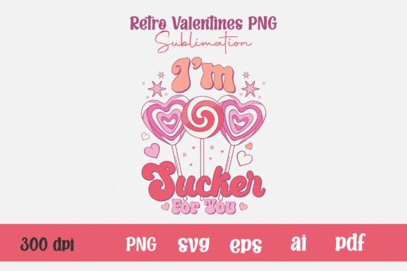 Retro Valentine's Day Sublimation PNG
