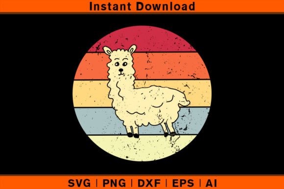 Retro Vintage Llama